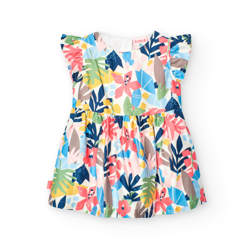 Vestido satén flores de bebé niña