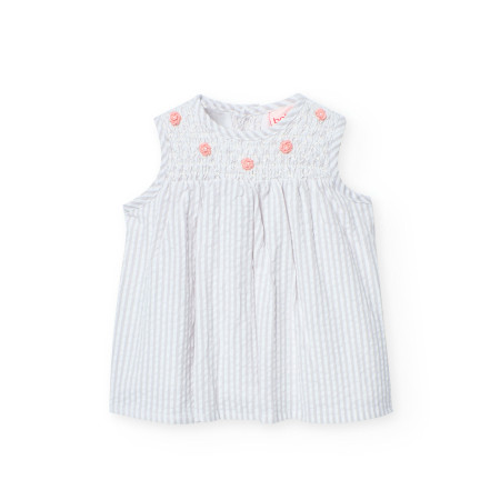 Vestido popelín listado de bebé