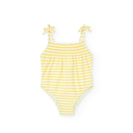 Bañador listado de bebé niña