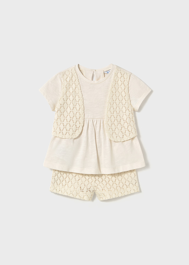 Conjunto bermuda guipur