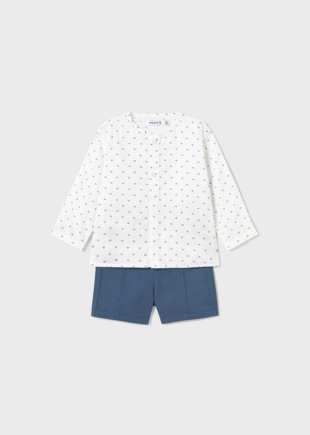 Conjunto bermuda y camisa manga larga