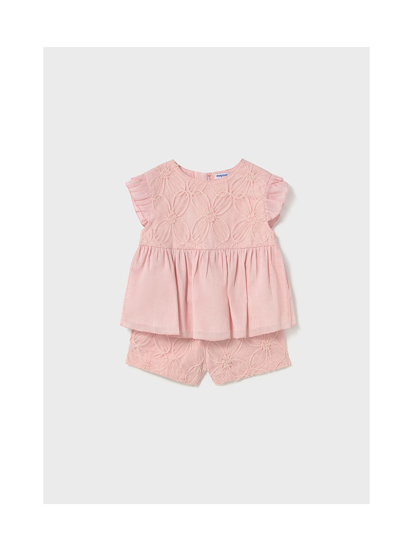 Conjunto bermuda tul bordado
