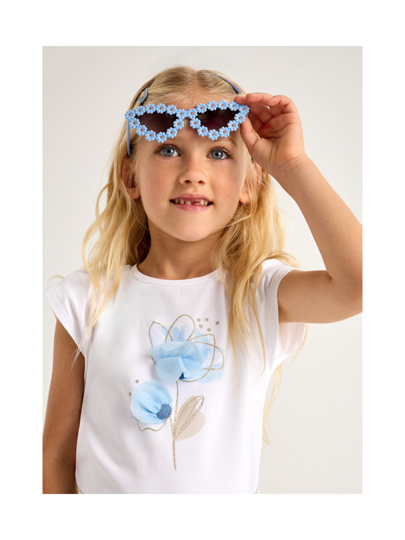 Camiseta manga corta flor