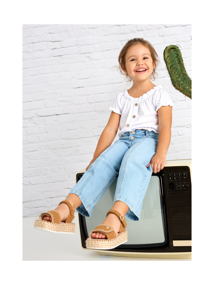 Pantalon largo denim fluido
