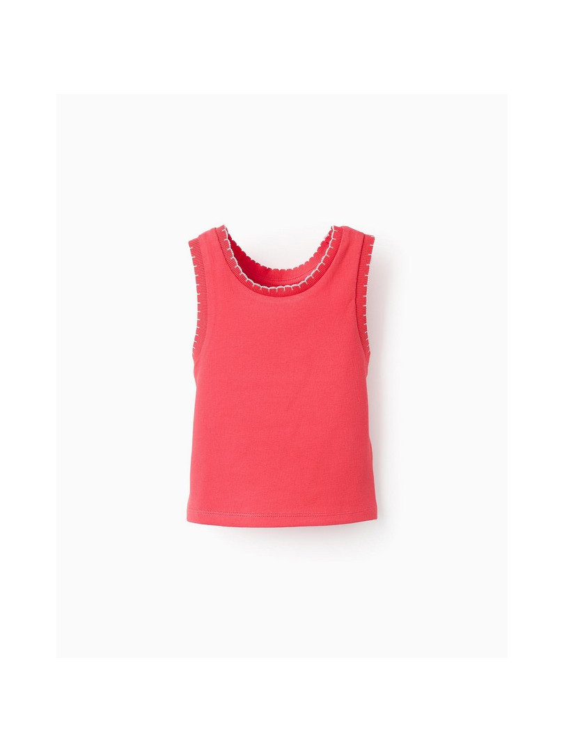 Camiseta de manga corta de canalé