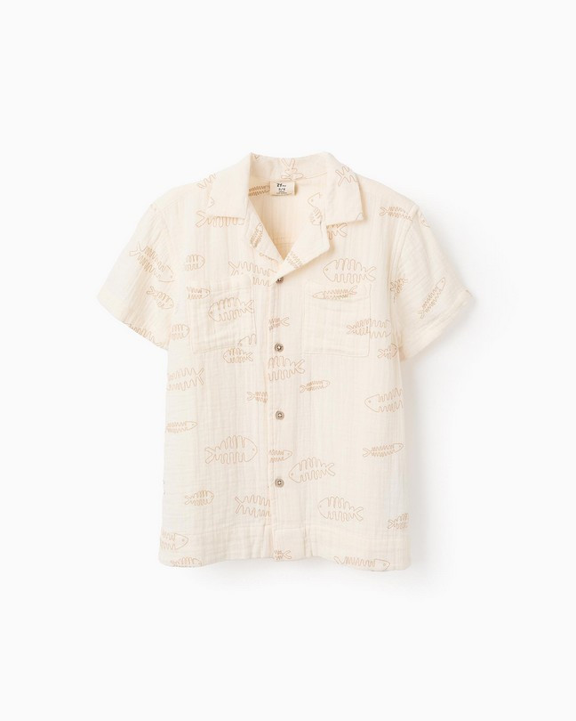 Camisa de manga corta estampada